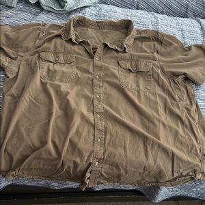 Source Unknown Tan Casual Button Down Shirt